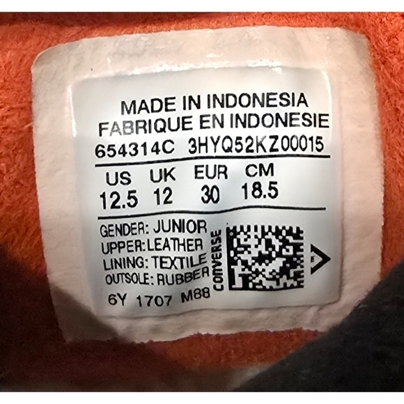 Boys Converse Chuck Taylor All Star Asphalt Leather Boots size 12.5 - Picture 9 of 9